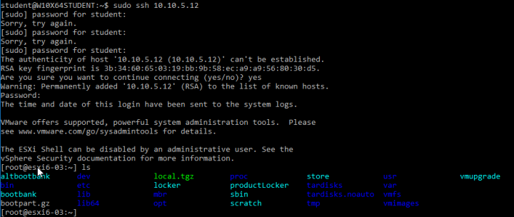 ssh to your esxi