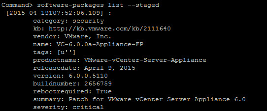 how to install patches in VMware vcenter server appliance