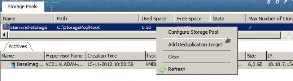 Starwind Deduplication Target