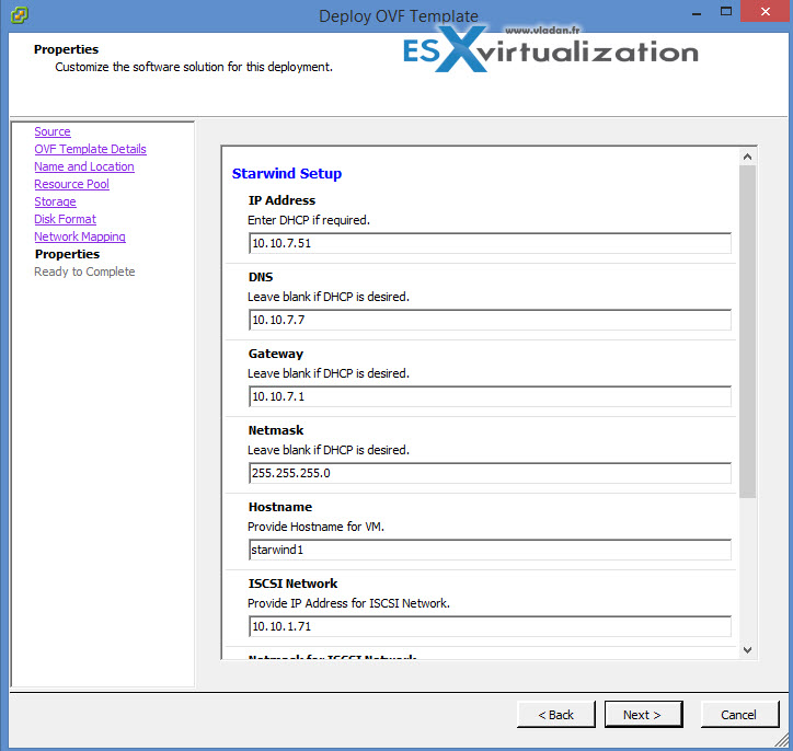 Starwind Deployment via OVF