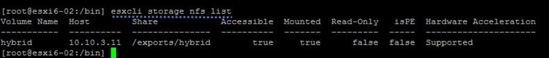 ESXcli storage nfs