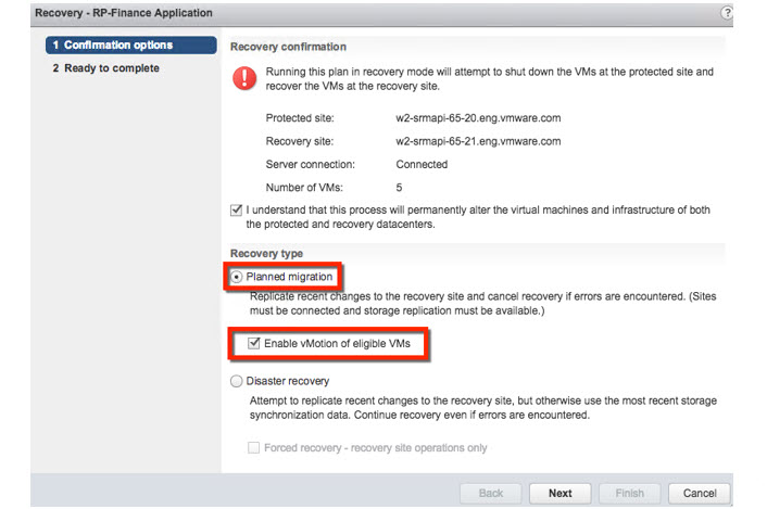 VMware SRM 6.1 allows stretched storage and orchestrated vMotion