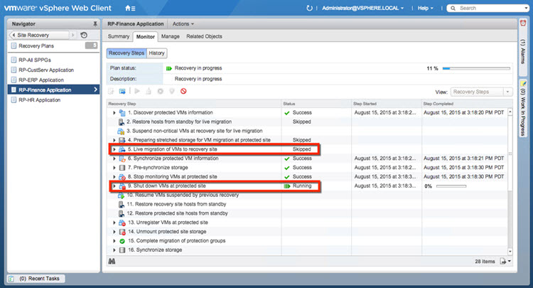 VMware SRM 6.1 - Stretched storage in DR mode