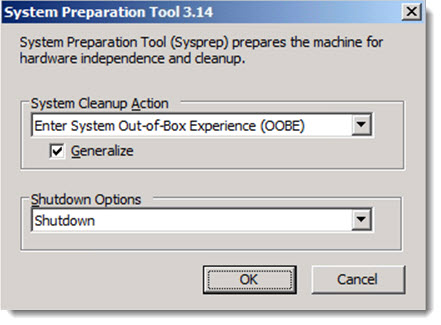sysprep application limitatons