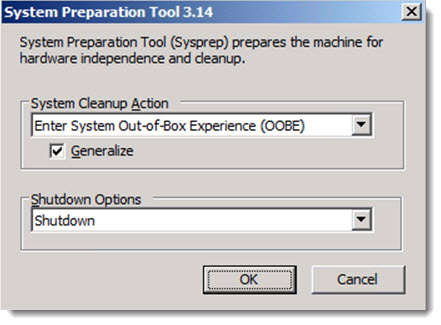 sysprep application limitatons