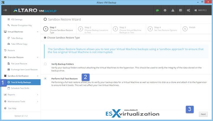 Verify Backup Altaro - in a Sandbox