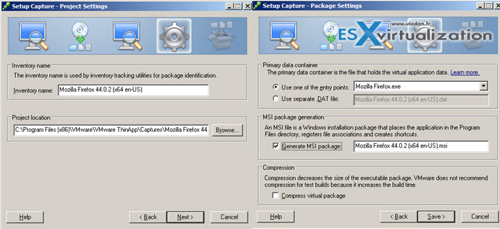 VMware ThinApp Virtualization Packager