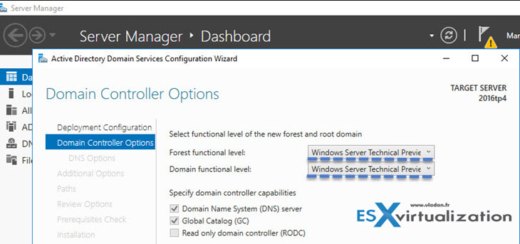 Windows Server 2016 - Active Directory levels