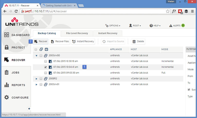 Unitrends FREE Virtual Backup