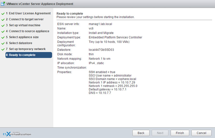 How to upgrade from VCSA 5.5 to VCSA 6.0