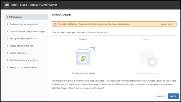 vCenter server 7 installation