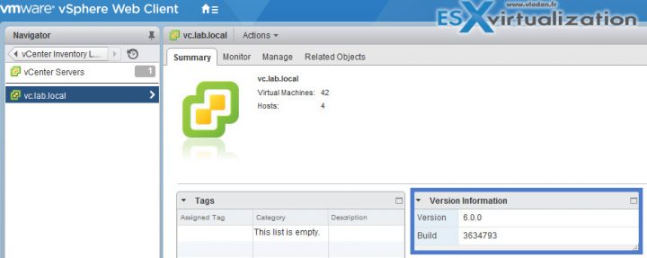 vCenter Server Build Number