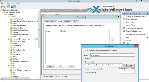 Run vCheck for VMware vSphere in Windows Server Task Scheduler