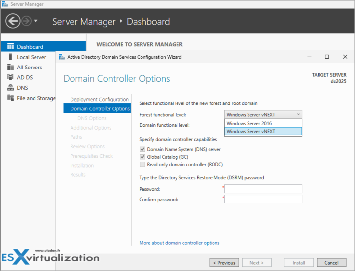 Windows Server 2025 Domain Controller - vNEXT labels still there