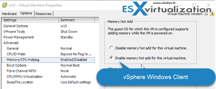 VMware Hot-Add RAM - vSphere Client