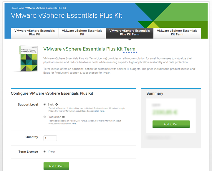 vSphere Essentials Plus Term