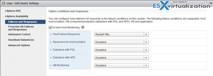 vSphere HA failure conditions