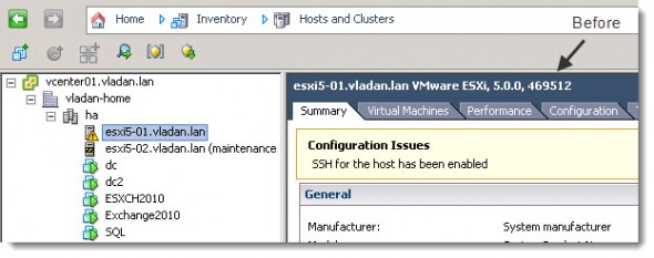 How to update vSphere 5 to vSphere 5 U1 using update manager