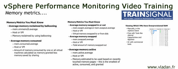 vSphere performance monitoring training course memory metrics