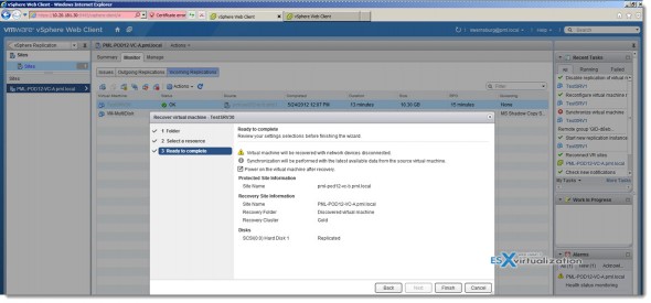 vSphere Replication - Management through the new vSphere 5.1 Web Client 