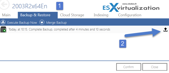 vSquare Backup for VMware - how to restore a VM