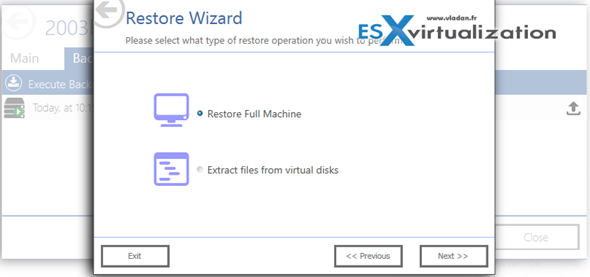 vSquare Backup for VMware - how to restore a VM