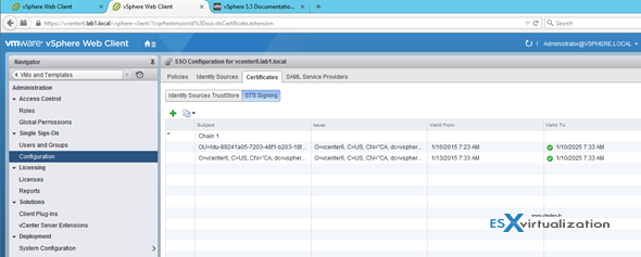 vCenter 6 Certificates management