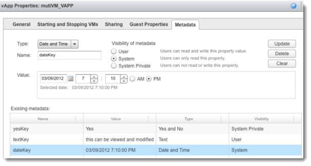 vCloud Director 5.1 vApp Properties