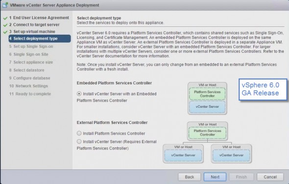 VCSA GA Release Install screen