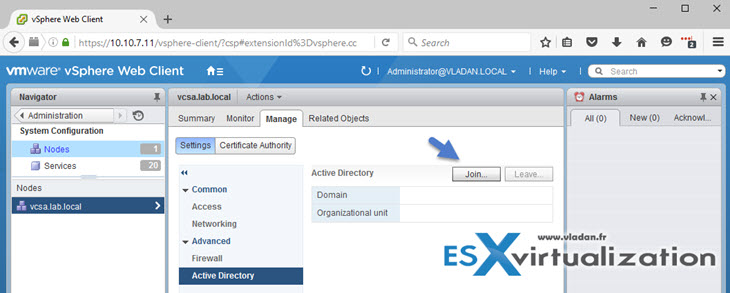 VMware VCSA - How to Join Domain