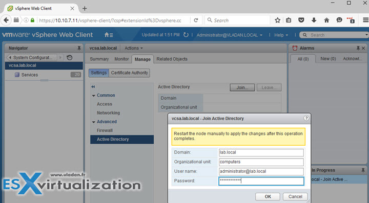 VMware VCSA - How to Join Domain