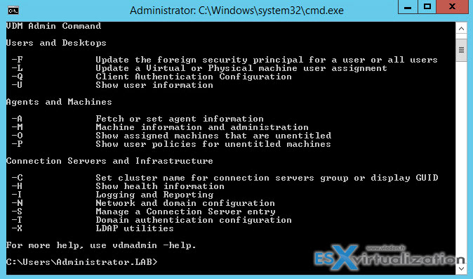 VMware Horizon View - vdmadmin command