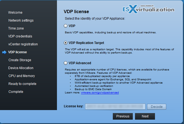 VDP Advanced or VDP Replication Target