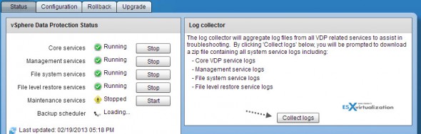 VMware VDP logs