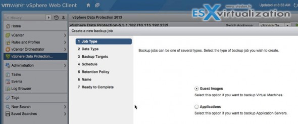 VDP 5.5 Backup Options - Image backup or application backup