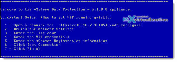 vSphere Data Protection - first start of the appliance