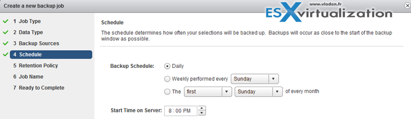 VMware VDP - Create first backup job