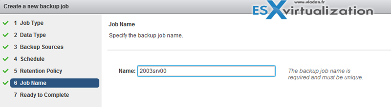 VMware VDP - Create first backup job