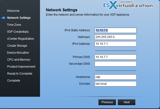 Default login and password for vSphere data protection