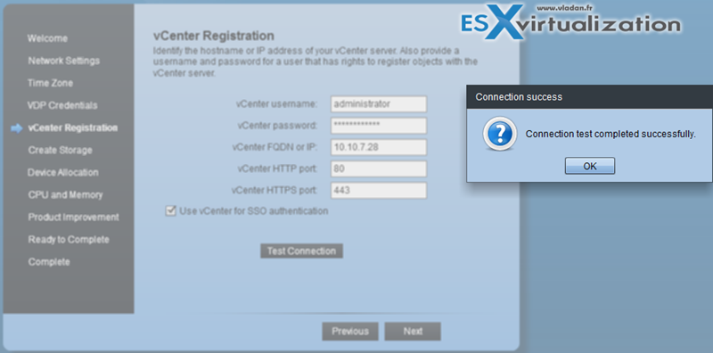 Deployment of vSphere data protection