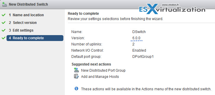 vSphere Distributed Switch version 6.0