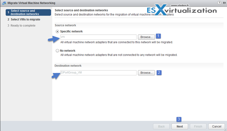 Migrate VMs to vDS