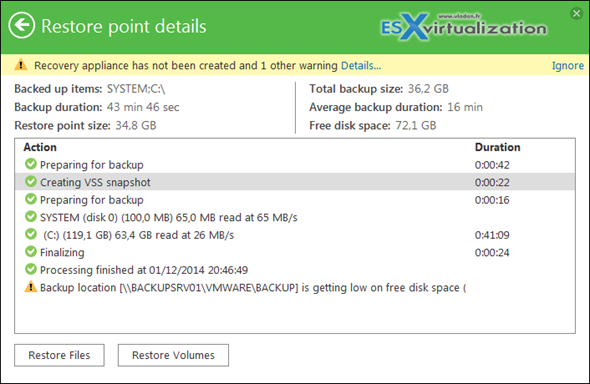 Veeam Endpoint Backup