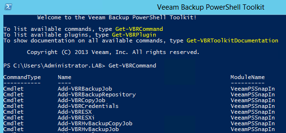 Veeam PowerShell Snapin