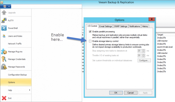 Veeam v8 Backup IO control