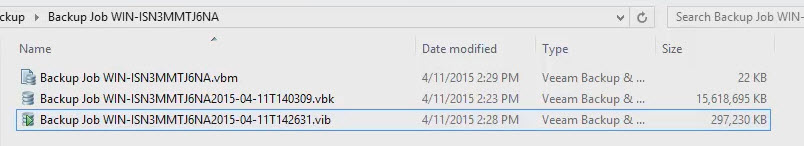 Veeam Endpoint Backup - see different file types