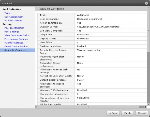 How-to Create a Desktop Pool in VMware View