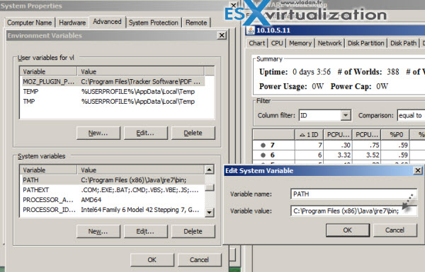 Visual ESX Top Java Path