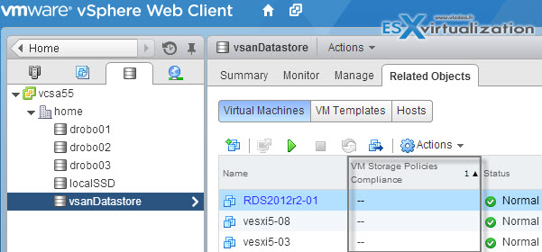 VM Storage Policies and compliance