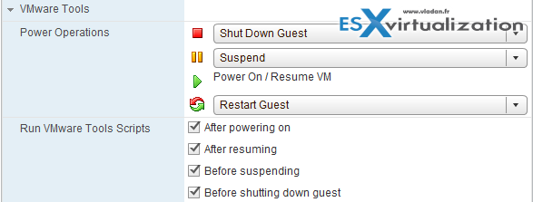 VMs Options through vSphere Web Client